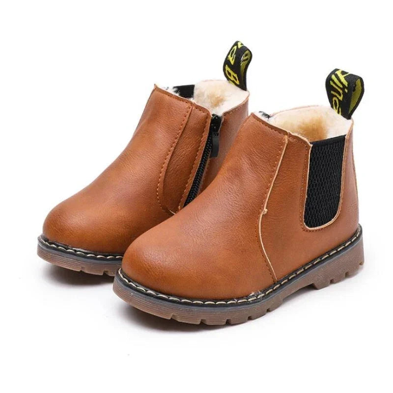 Chelsea boots barn fodrade med sidodragkedja – konstläder, halkskyddad gummisula, resår | barnkängor