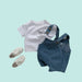 Denim Babyklädset – Bekväm Hängselbyxa & T-shirt – 0–3 år
