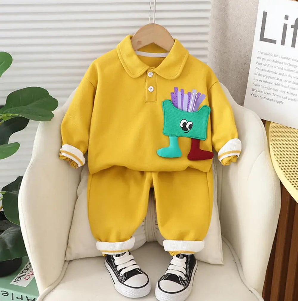 Mjuk Unisex Småbarnsset 2-Delat – Bekväm Bomullsoutfit 0–3 År | Andningsbar & Hudvänlig