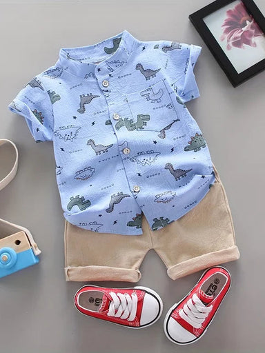 Dino Sommerset Pojkar – Luftigt & Bekvämt 2-Delars Outfit | 9 mån-3 år
