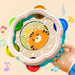 Tamburin för bebisar, Montessori-musikinstrument i djurform, plast, 17 x 17 cm, 6 till 12 månader
