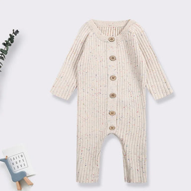 Stickad sparkdräkt i mjuk bomull för baby, unisex, från 0 till 2 år