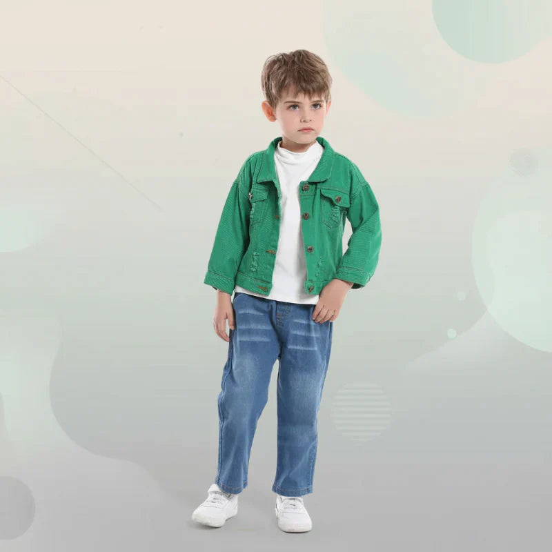 Candy Color Jeansjacka Barn – Lätt Denimjacka | 6Mån-7år
