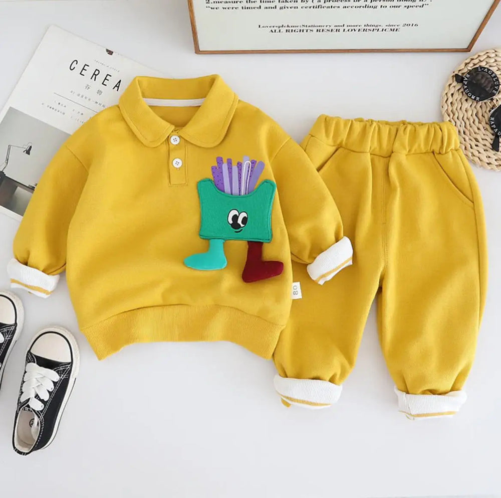 Mjuk Unisex Småbarnsset 2-Delat – Bekväm Bomullsoutfit 0–3 År | Andningsbar & Hudvänlig