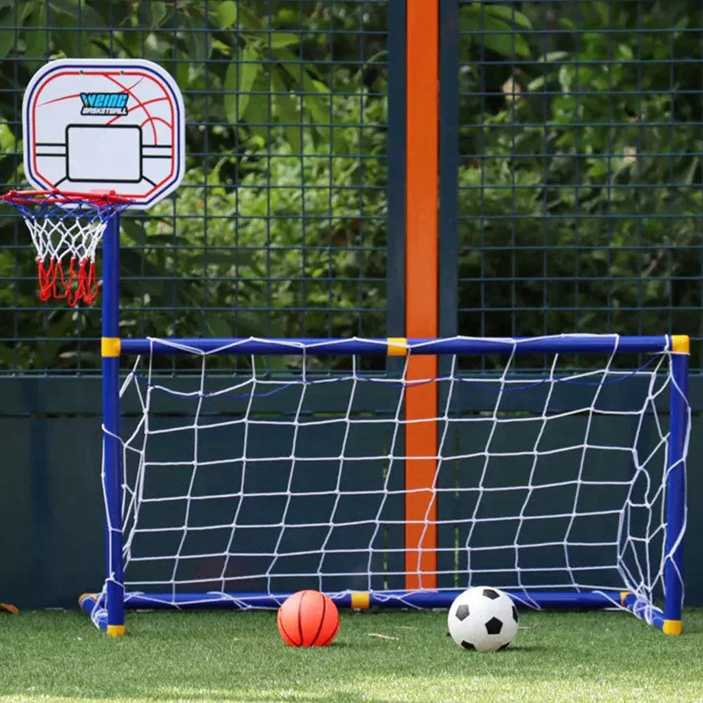 Fotbolls- och basketset för barn – 2-i-1 lekset för utomhusbruk