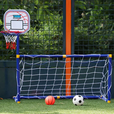 Fotbolls- och basketset för barn – 2-i-1 lekset för utomhusbruk