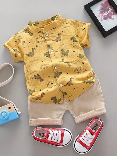 Dino Sommerset Pojkar – Luftigt & Bekvämt 2-Delars Outfit | 9 mån-3 år