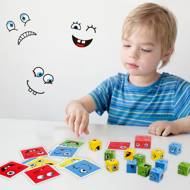 Montessori Kortspel – Banjul Ansiktsuttryck, Emotionell Utveckling, Trä, Ålder 3+