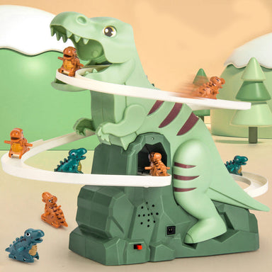 DinoRace™ Interaktiv Racerbana med Dinosaurier | Bilar med Automatisk Klättring & LED-lampor