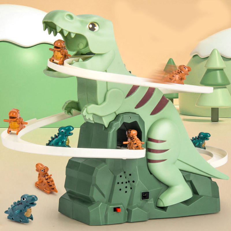 DinoRace™ Interaktiv Racerbana med Dinosaurier | Bilar med Automatisk Klättring & LED-lampor