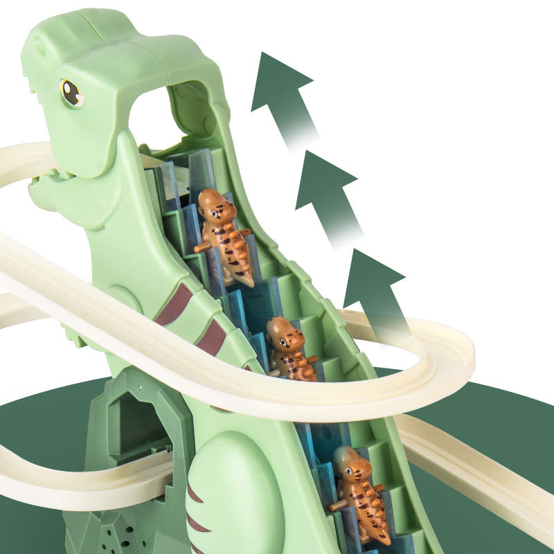 DinoRace™ Interaktiv Racerbana med Dinosaurier | Bilar med Automatisk Klättring & LED-lampor