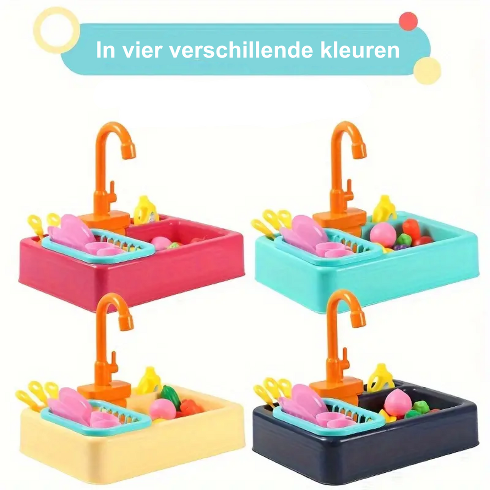 AquaPlay Avloppsränna med Strömmande Vattenkran – Pedagogisk Leksak för Barn, Lärorik och Rolig